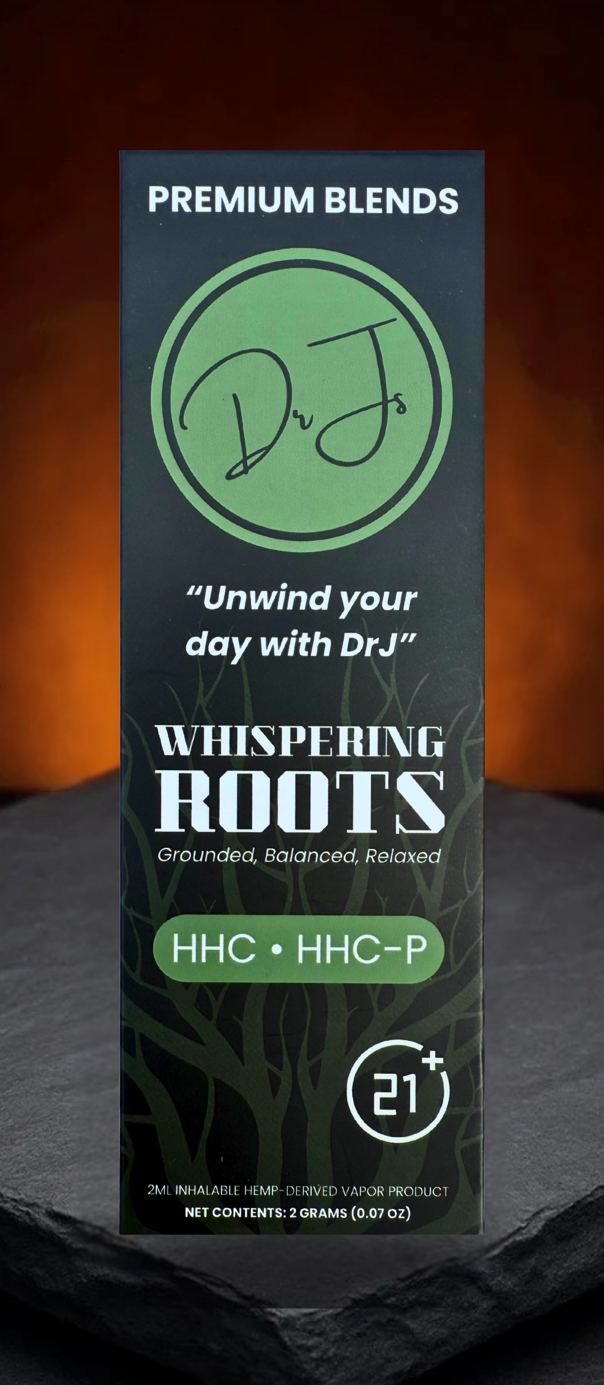 Whispering Roots packaging box